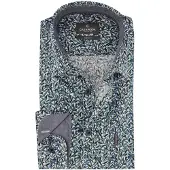 Casa Moda Overhemden Casual Fit blauw geprint