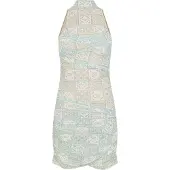 OFF-WHITE Off White Dames Tulle Hoge Kraag Slip Dress (Blauw/Wit)