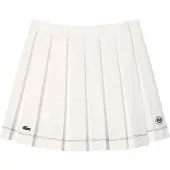 Lacoste Plissérok voor dames – Roland Garros-editie (Crème)