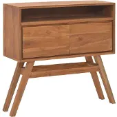 vidaXL Wandtafel 80x30x80 cm massief teakhout