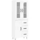 vidaXL Hoge kast 69,5x34x180 cm bewerkt hout wit