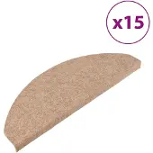 vidaXL Trapmatten zelfklevend 15 st 65x22,5x3,5 cm beige