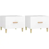 vidaXL Salontafels, 2 stuks, wit, 50x50x40 cm, houtvezel