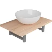 vidaXL 2-delige Badkamermeubelset keramiek eikenkleurig