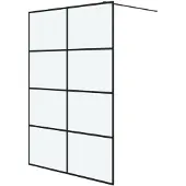 vidaXL Inloopdouchewand 140x195 cm mat ESG-glas zwart