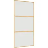 vidaXL Schuifdeur 102,5x205 cm mat ESG-glas en aluminium goudkleurig
