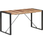 vidaXL Eettafel 140x70x75 cm massief hout