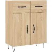 vidaXL Dressoir 69,5x34x90 cm bewerkt hout sonoma eikenkleurig