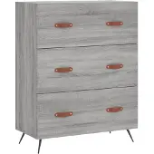 vidaXL Ladekast 69,5x34x90 cm bewerkt hout grijs sonoma