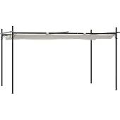 vidaXL Pergola met uitschuifbaar dak 395x292x230 crèmekleurig