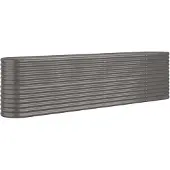 vidaXL Verhoogde plantenbak, verzinkt staal, 260x40x68 cm, grijs