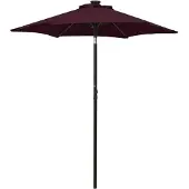vidaXL Parasol met LED-verlichting 200x211 cm aluminium bordeauxrood