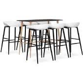 vidaXL 7-delige Barset zwart en wit