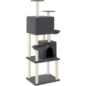 vidaXL Kattenmeubel met sisal krabpalen 180 cm donkergrijs