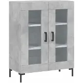 vidaXL Dressoir 69,5x34x90 cm bewerkt hout betongrijs