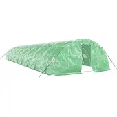 vidaXL Kas met stalen frame, groen, 90 m², 18x5x2,3 meter