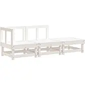 vidaXL 3-delige Loungeset massief grenenhout wit