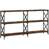 Super Merchant Wandtafel 156x28x80,5 cm bewerkt hout gerookt eikenkleurig