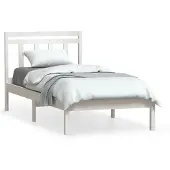 vidaXL Bedframe massief grenenhout wit 100x200 cm