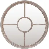 vidaXL Spiegel rond 60x4 cm ijzer zandkleurig