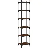 vidaXL Boekenkast 6-laags 40x30x188 cm bewerkt hout bruin eikenkleur