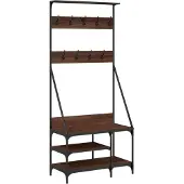 Super Merchant Kledingrek met schoenenrek 80x40x184 cm bruin eikenkleur