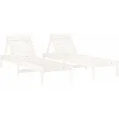 vidaXL Ligstoelen 2 st 199,5x60x74 cm massief grenenhout wit