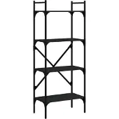 vidaXL Boekenkast 4-laags 56x31,5x138,5 cm bewerkt hout zwart