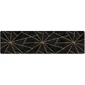 vidaXL Vloerkleed wasbaar 80x300 cm zwart en goudkleurig
