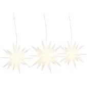 vidaXL LED-kerststerren, 3 stuks, inklapbaar, wit