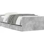 vidaXL Bedframe met lades betongrijs 90x190 cm
