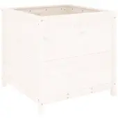 vidaXL Plantenbak 82,5x82,5x78 cm massief grenenhout wit