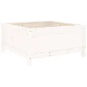 vidaXL Plantenbak 82,5x82,5x39 cm massief grenenhout wit