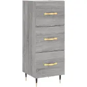 vidaXL Dressoir 34,5x34x90 cm bewerkt hout grijs sonoma eikenkleurig