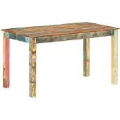 vidaXL Eettafel 140x70x76 cm massief gerecycled hout