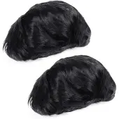 Jojomino 2X Mens Short Straight Black Daily Life Full Wig