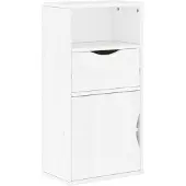 vidaXL Bijzetkast met lade ODDA 40x24x79 cm massief grenenhout wit