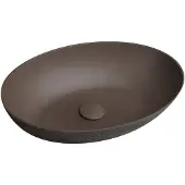 Sapho Formigo betonnen opbouwwastafel 60x40cm mat donkerbruin