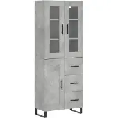 vidaXL Hoge kast 69,5x34x180 cm bewerkt hout betongrijs