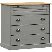 vidaXL Ladekast VIGO 80x40x76 cm massief grenenhout grijs