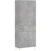 vidaXL Hoge kast 69,5x34x180 cm bewerkt hout betongrijs