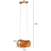 Kare Glazen hanglamp Cloud, dimbaar, koper, Woon-/ Eetkamer, Kunststof, Modern, hanglamp