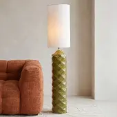 Kare Vloerlamp Luma, groen, Woon-/ Eetkamer, Textiel / Stof / Zijde, Scandinavisch, vloerlamp