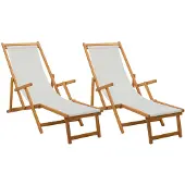 vidaXL Opvouwbare zonnebed 2 pcs 3 Positie Massief Eucalyptus Hout