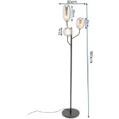 Kare Vloerlamp Columbo, helder / transparant, Woon-/ Eetkamer, Glas, Modern, vloerlamp