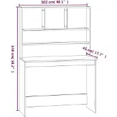 vidaXL Bureau met schappen 102x45x148 cm bewerkt hout wit