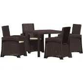 vidaXL Tuin Eettafel Set 5 st Bruin en crèmekleurig PP