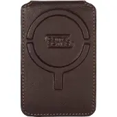Camel active Leren kaarthoes Hill Magnetic Flip Wallet Dark Brown donkerbruin