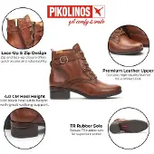 Pikolinos bruine leren veterschoenen voor vrouwen - Malaga
