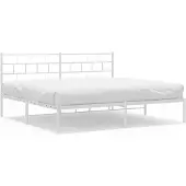 vidaXL Bedframe met hoofdeinde, metaal, wit, 180x200 cm
